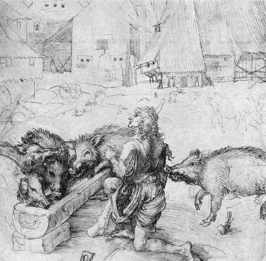 Albrecht Durer The Prodigal Son among the Swine Norge oil painting art